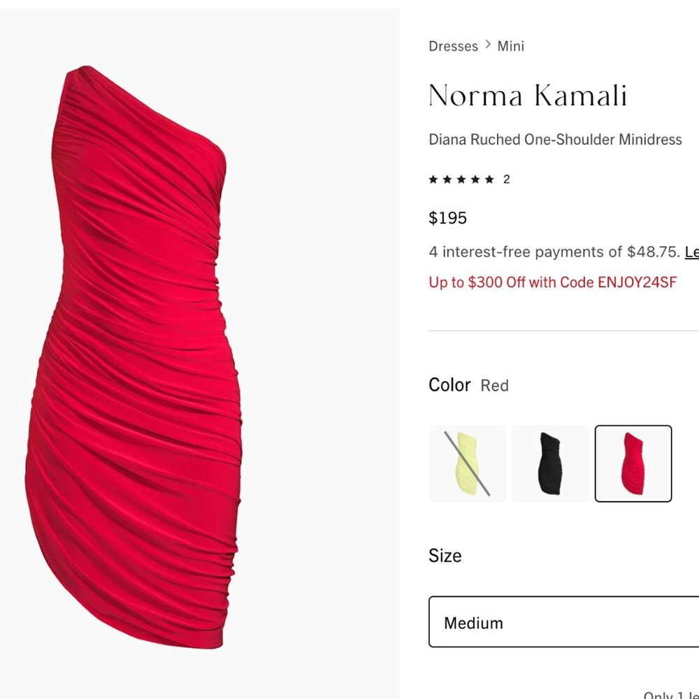 GORGEOUS Norma Kamali mini dress- worn once, like new